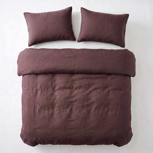 SleepZenza Dekbedovertrek Stone Washed Burgundy detail