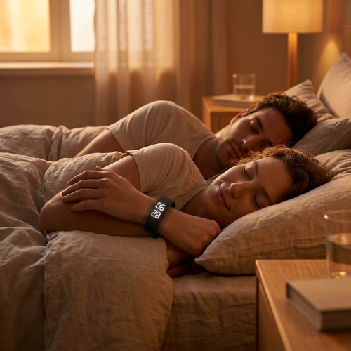SleepZenza Trilarmband, stel naast elkaar, alleen zij voelt de trilling